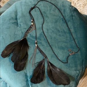 Black Feather Necklace